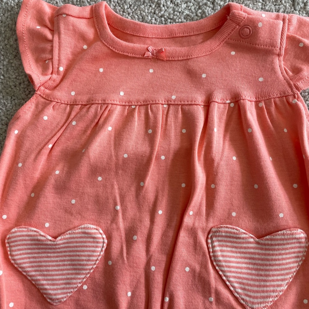 Carter's Coral Baby Dress with Polka Dots